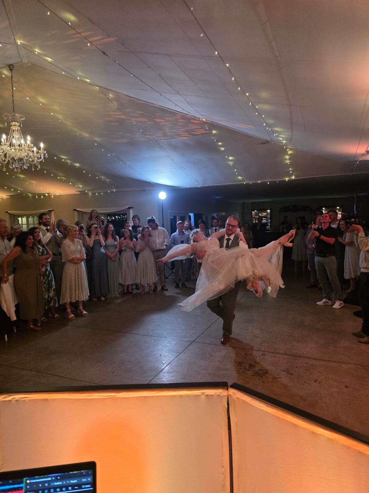 Romantic first dance moment at Providence Country Weddings reception in Nottingham Road