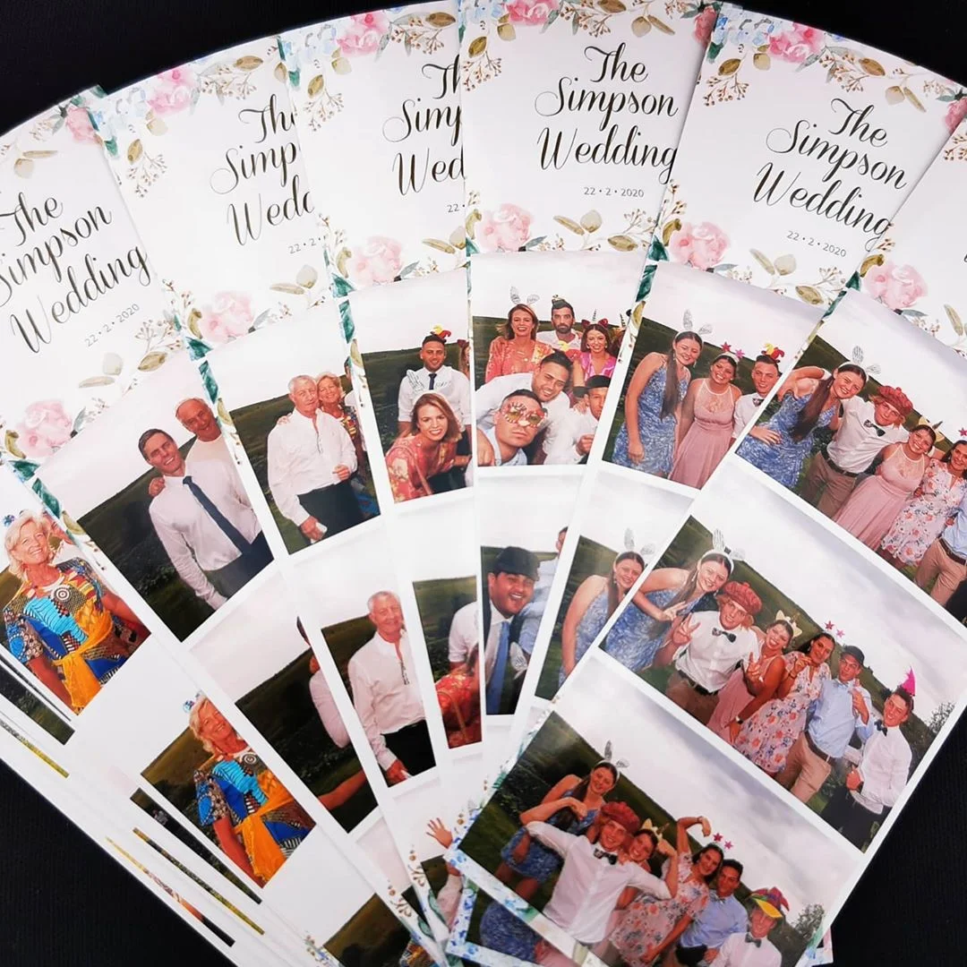 Wedding photo booth strip sample with custom layout and branding for KZN events